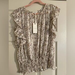 Multicolored, flower patterned blouse, new with tags.  Size Large